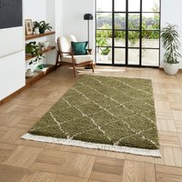 Boho 5413 Shaggy Rug Green